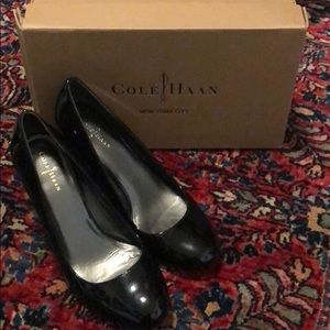 Patent leather black Cole Haan wedge